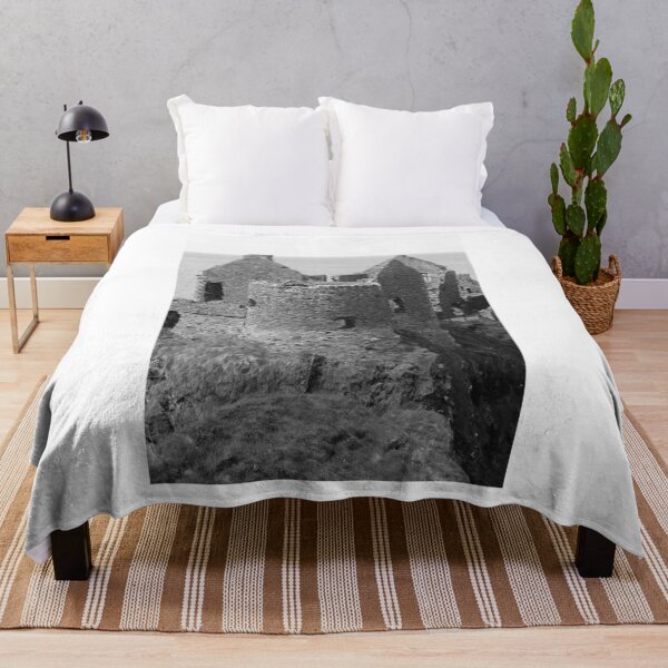 Item preview, Dunluce Castle Ruins bw vert designed and sold by eddiebarronshop.