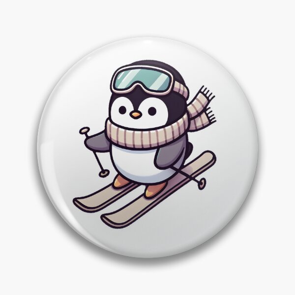 Item preview, Penguin Skier Winter Fun designed and sold by UmbrellaStudio1.