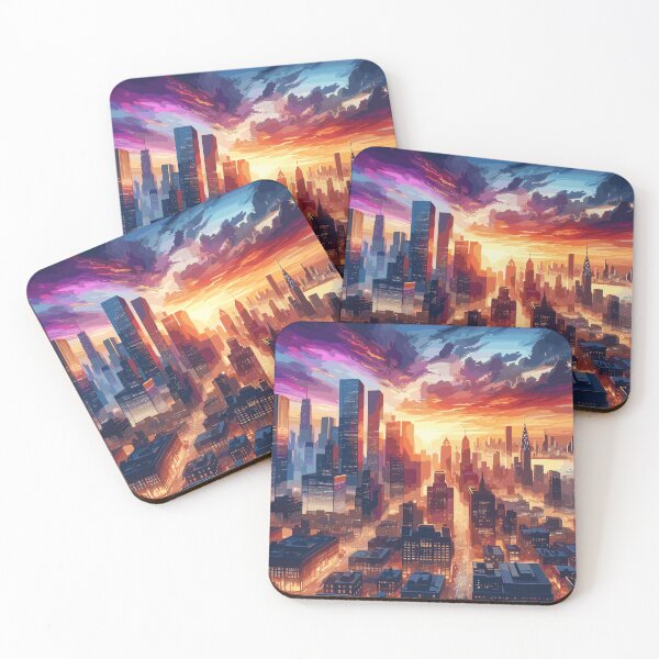 Item preview, Crimson Twilight - The Metropolitan Pulse at Dusk designed and sold by RyanBelandres.