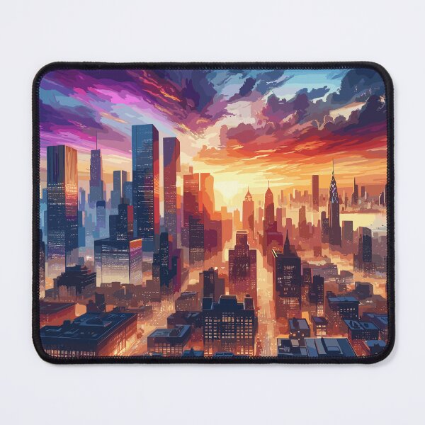 Item preview, Crimson Twilight - The Metropolitan Pulse at Dusk designed and sold by RyanBelandres.