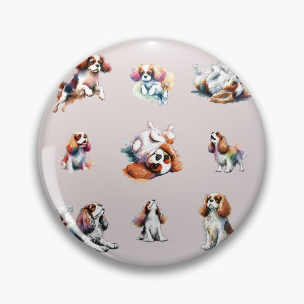 Item preview, Cavalier King Charles Spaniels Sitting, Stretching, jumping and Barking designed and sold by barksandsqueaks.