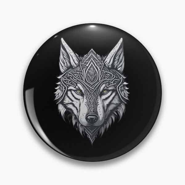 Item preview, Viking style wolf head tattoo designed and sold by Grafixfun.