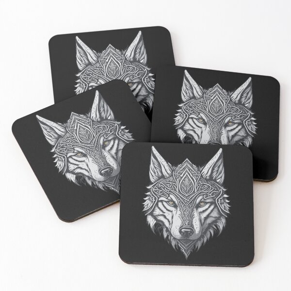 Item preview, Viking style wolf head tattoo designed and sold by Grafixfun.