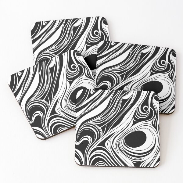 Item preview, Abstract black and white liquid swirls design designed and sold by BattaAnastasia.