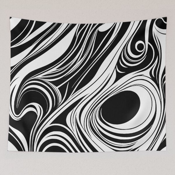 Item preview, Abstract black and white liquid swirls design designed and sold by BattaAnastasia.