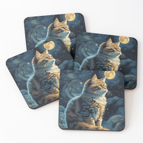 Item preview,  Munchkin Cat in Moonlit Night  designed and sold by cutiepie11cats.