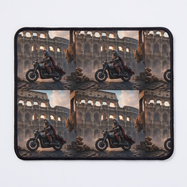 Item preview, A brigand on a motorcycle after the end of World War III in Rome near the Colosseum designed and sold by Giuseppe Pellegrino.