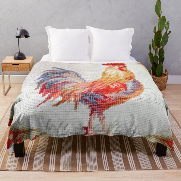 Aperçu de l'œuvre Tapisserie Coq Needlepoint Vintage créée et vendue par Neeshki.