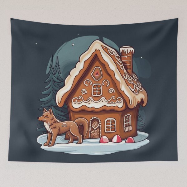 Item preview, Gingerbread House Wolf designed and sold by NightshadeWolfs.