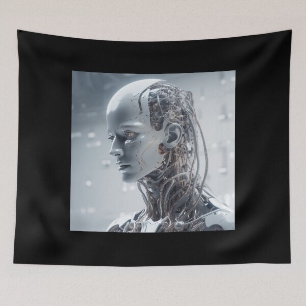 Item preview, Sophisticated Cybernetic Muse - Futuristic Robotic Art designed and sold by SmartDesignByBB.
