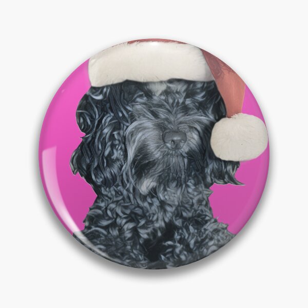Item preview, Cockapoo in a Christmas Santa Hat (Pink) designed and sold by LearsInteriors.