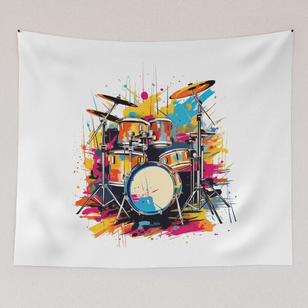 Item preview, Rhythmic Fusion: Abstract Drum Set Tee designed and sold by Moisky Patterns.