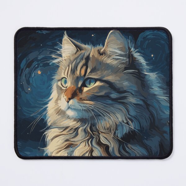 Item preview, SIberian Cat in Starry Night  designed and sold by cutiepie11cats.