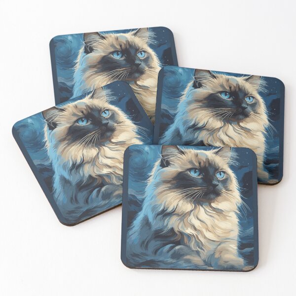 Item preview, Birman Cat in Blue Starry Night designed and sold by cutiepie11cats.