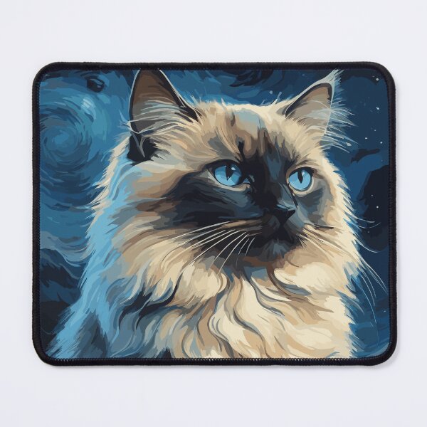 Item preview, Birman Cat in Blue Starry Night designed and sold by cutiepie11cats.