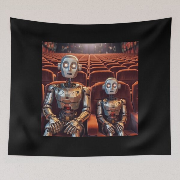 Item preview, Movie Night Robotics - Cinema Enthusiast Androids designed and sold by SmartDesignByBB.