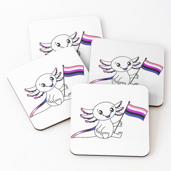 Item preview, Cute Axolotl with Genderfluid Pride Flag LGBTQ+ designed and sold by JoyfulJen.