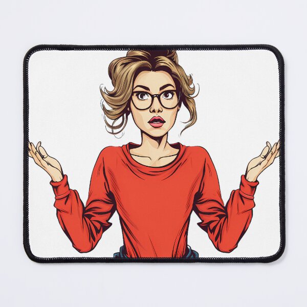 Item preview, Animated Woman Shrugging Design - Quirky Digital Illustration - Expressive Character Art designed and sold by Pobru.