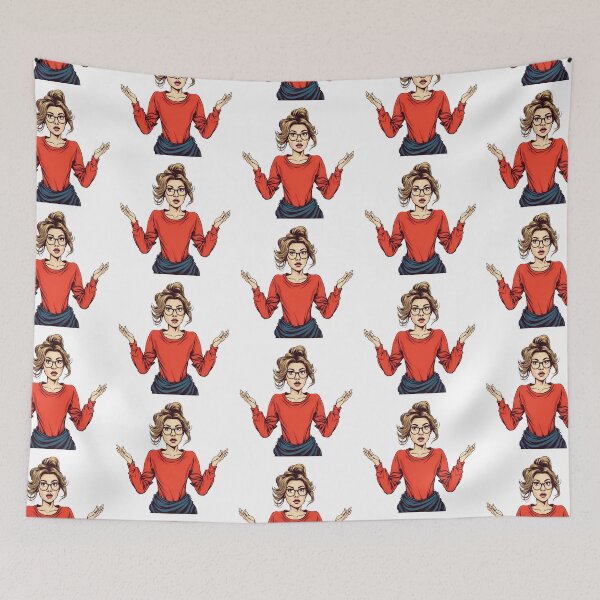 Item preview, Animated Woman Shrugging Design - Quirky Digital Illustration - Expressive Character Art designed and sold by Pobru.