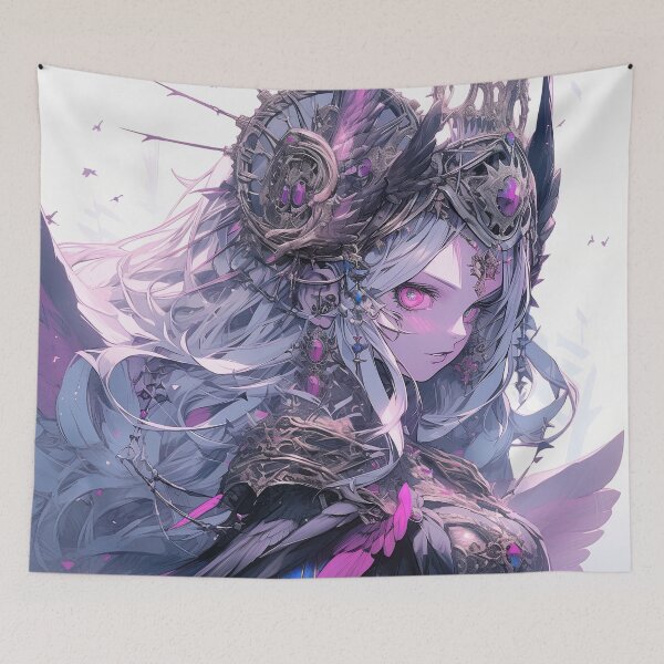 Item preview, Fantasy Ethereal Purple Warrior Anime Girl designed and sold by bubblegoth.
