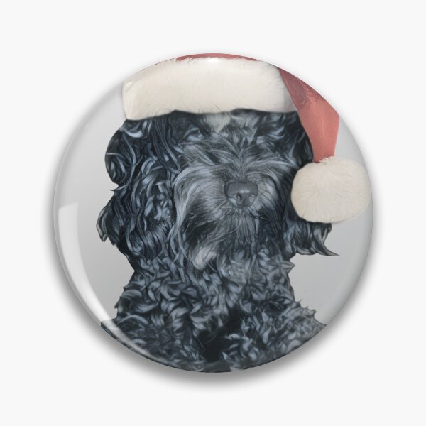 Item preview, Cockapoo in a Christmas Santa Hat (Grey) designed and sold by LearsInteriors.