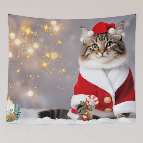 Item preview, Festive Cat in the Spirit of Christmas: Magic and Merriment designed and sold by Cris888.