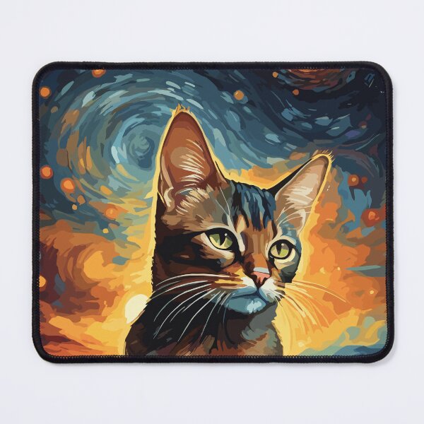 Item preview, Abyssinian Cat in Blue Starry Night designed and sold by cutiepie11cats.