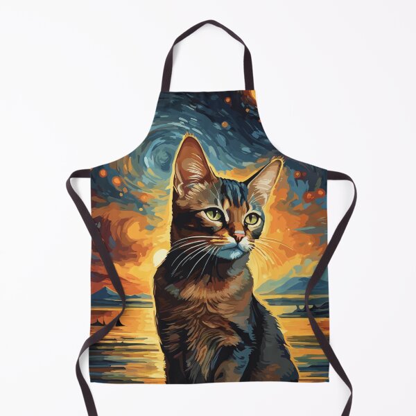 Item preview, Abyssinian Cat in Blue Starry Night designed and sold by cutiepie11cats.