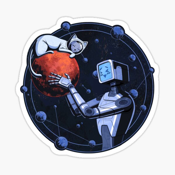 Item preview, Robot and Cat on Mars designed and sold by ROBOxART.