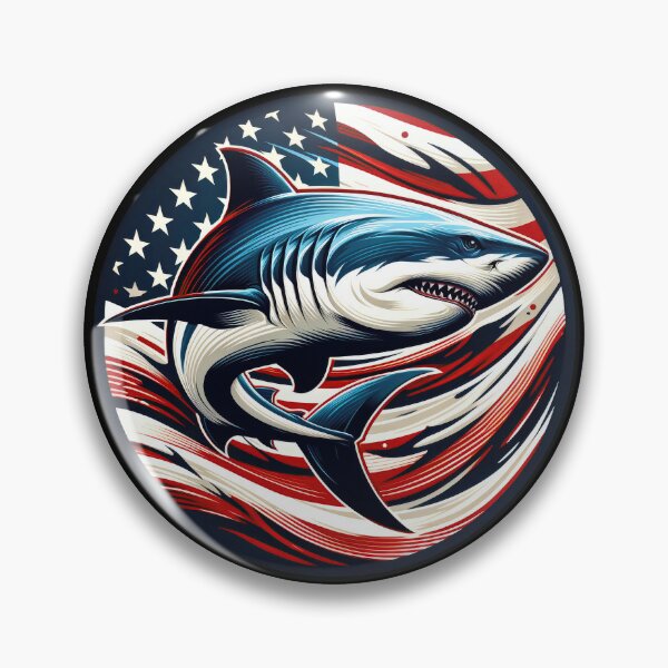 Item preview, Patriotic Shark with American Flag designed and sold by SandbarTees.