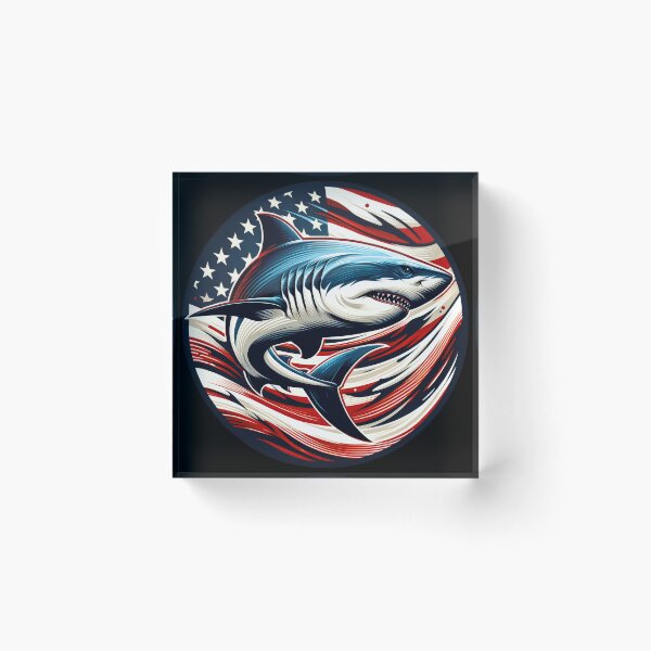 Item preview, Patriotic Shark with American Flag designed and sold by SandbarTees.