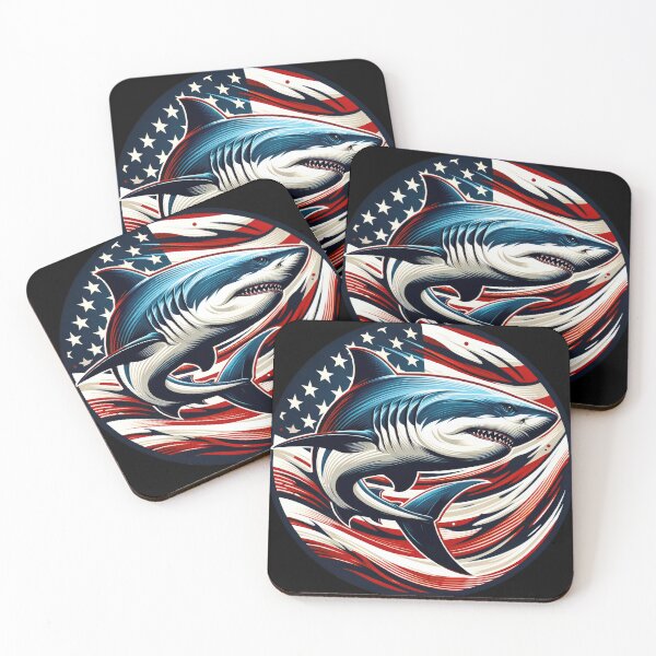 Item preview, Patriotic Shark with American Flag designed and sold by SandbarTees.