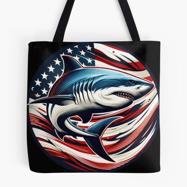 Item preview, Patriotic Shark with American Flag designed and sold by SandbarTees.
