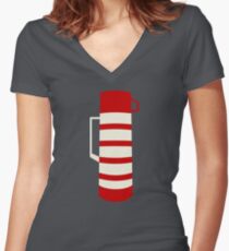 The Jerk Thermos Women's Fitted V-Neck T-Shirt