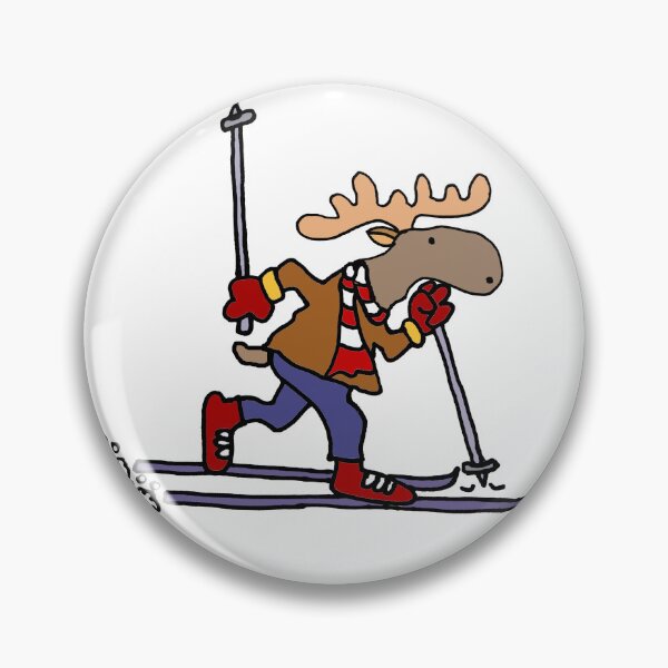 Item preview, Cute Moose Cross Country Skiing Cartoon designed and sold by Nature's Fancy.