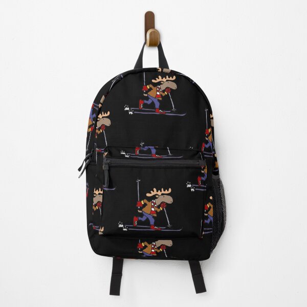 Item preview, Cute Moose Cross Country Skiing Cartoon designed and sold by Nature's Fancy.