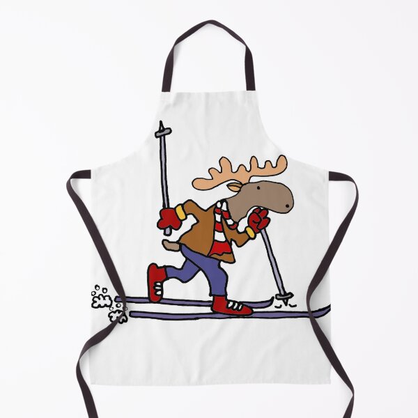 Item preview, Cute Moose Cross Country Skiing Cartoon designed and sold by Nature's Fancy.