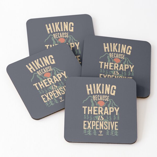 Item preview, HIKING BECAUSE THERAPY IS EXPENSIVE. Hike, Camp, Trail designed and sold by BRUNTadventures.