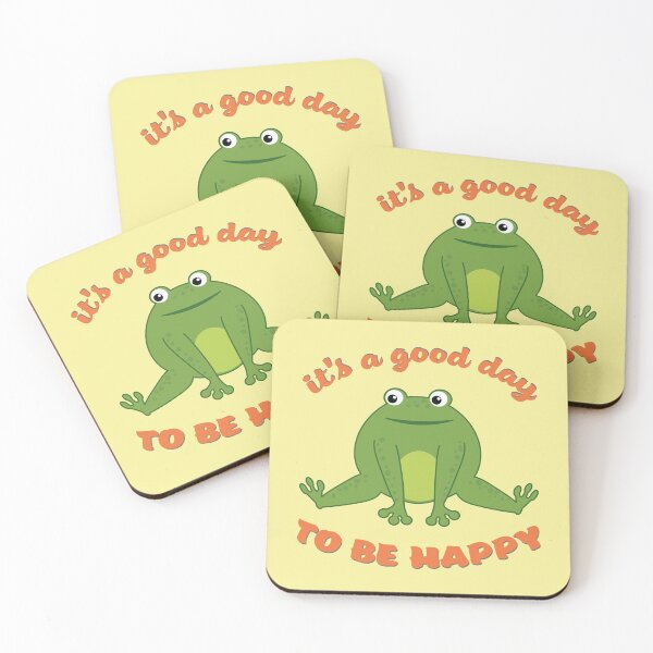 Item preview, It's a good day to be happy. Funny happy green cartoon cute thick frog designed and sold by NataliaVVV.