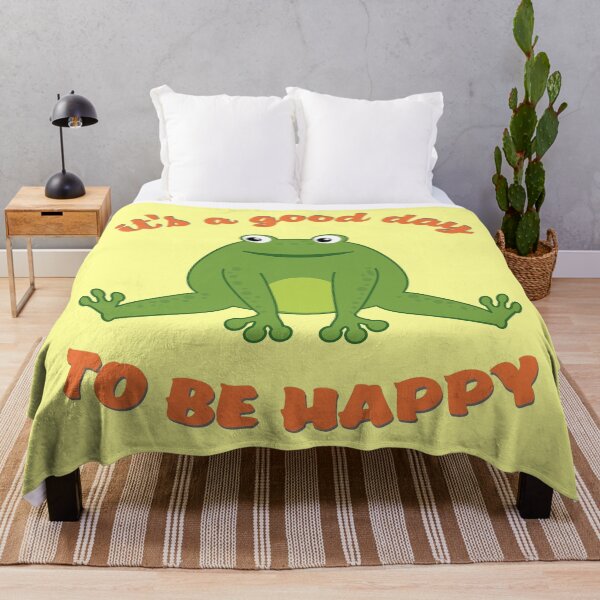 Item preview, It's a good day to be happy. Funny happy green cartoon cute thick frog designed and sold by NataliaVVV.