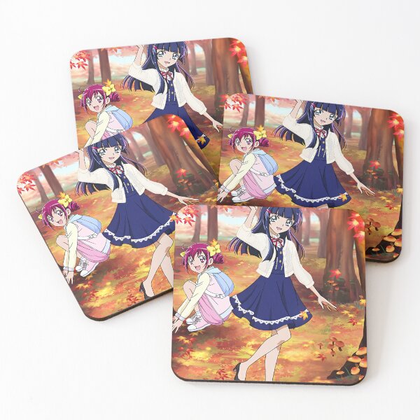 Item preview,  Smile Precure!, Precure Tsunagaru Puzzlun, Hoshizora Miyuki, Aoki Reika, Autumn, Maple Leaf, Pink Footwear, designed and sold by AbominationShop.