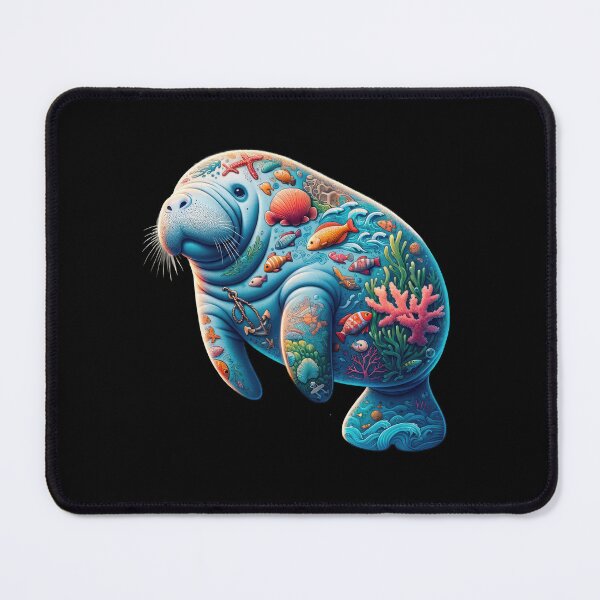 Item preview, Manatee with Sea Life Tattoos designed and sold by SandbarTees.