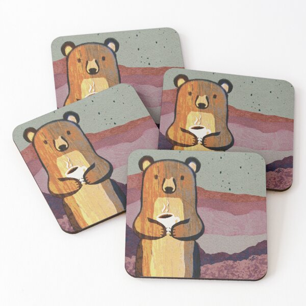 Item preview, Bear Drinks Coffee in the Mountains designed and sold by cj sketches.