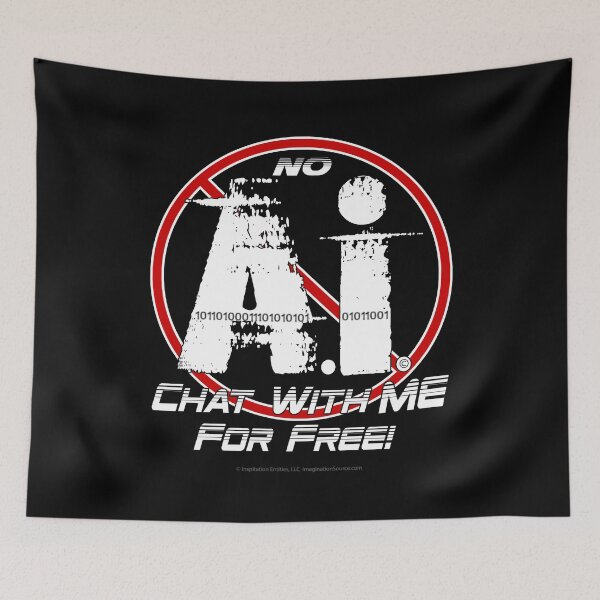 Item preview, A.I. Chat With Me For Free!  -  For Dark Backgrounds designed and sold by The Imagination Source™.