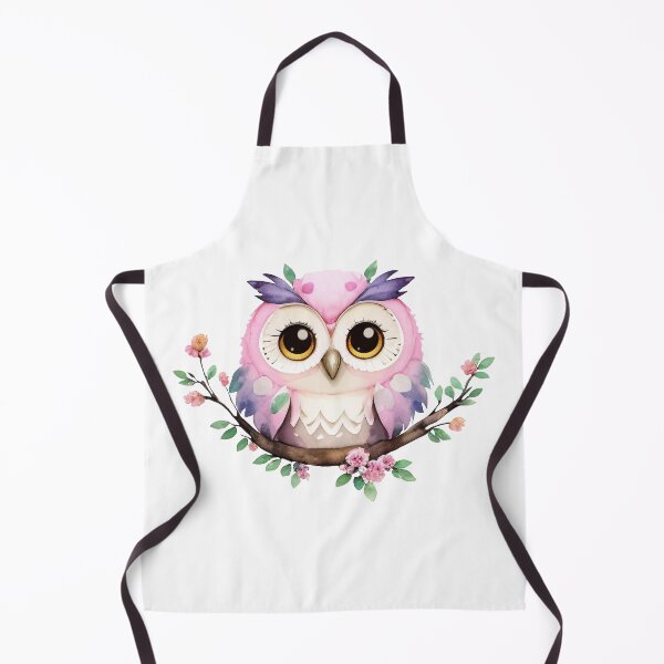Item preview, Cute little owl. Watercolor illustration. Flowers. designed and sold by Harmonysens.