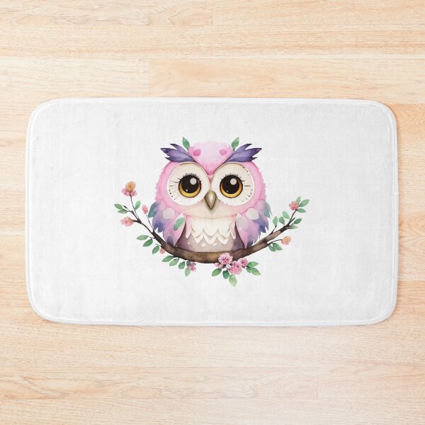 Item preview, Cute little owl. Watercolor illustration. Flowers. designed and sold by Harmonysens.