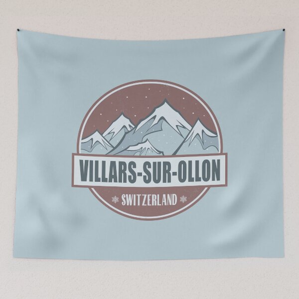 Item preview, Villars-sur-Ollon Switzerland Vintage Winter Design designed and sold by CynthiaGraphics.
