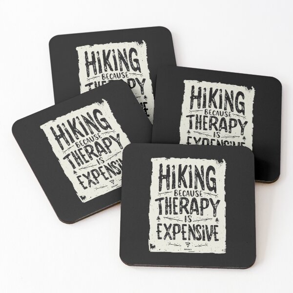 Item preview, HIKING BECAUSE THERAPY IS EXPENSIVE. Hike, Camp, Trail designed and sold by BRUNTadventures.