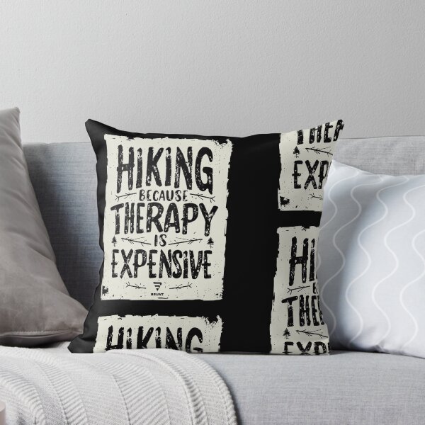 Item preview, HIKING BECAUSE THERAPY IS EXPENSIVE. Hike, Camp, Trail designed and sold by BRUNTadventures.