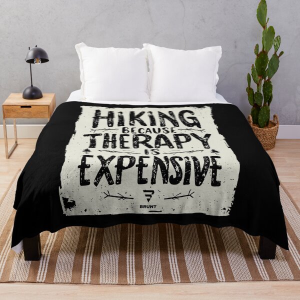 Item preview, HIKING BECAUSE THERAPY IS EXPENSIVE. Hike, Camp, Trail designed and sold by BRUNTadventures.